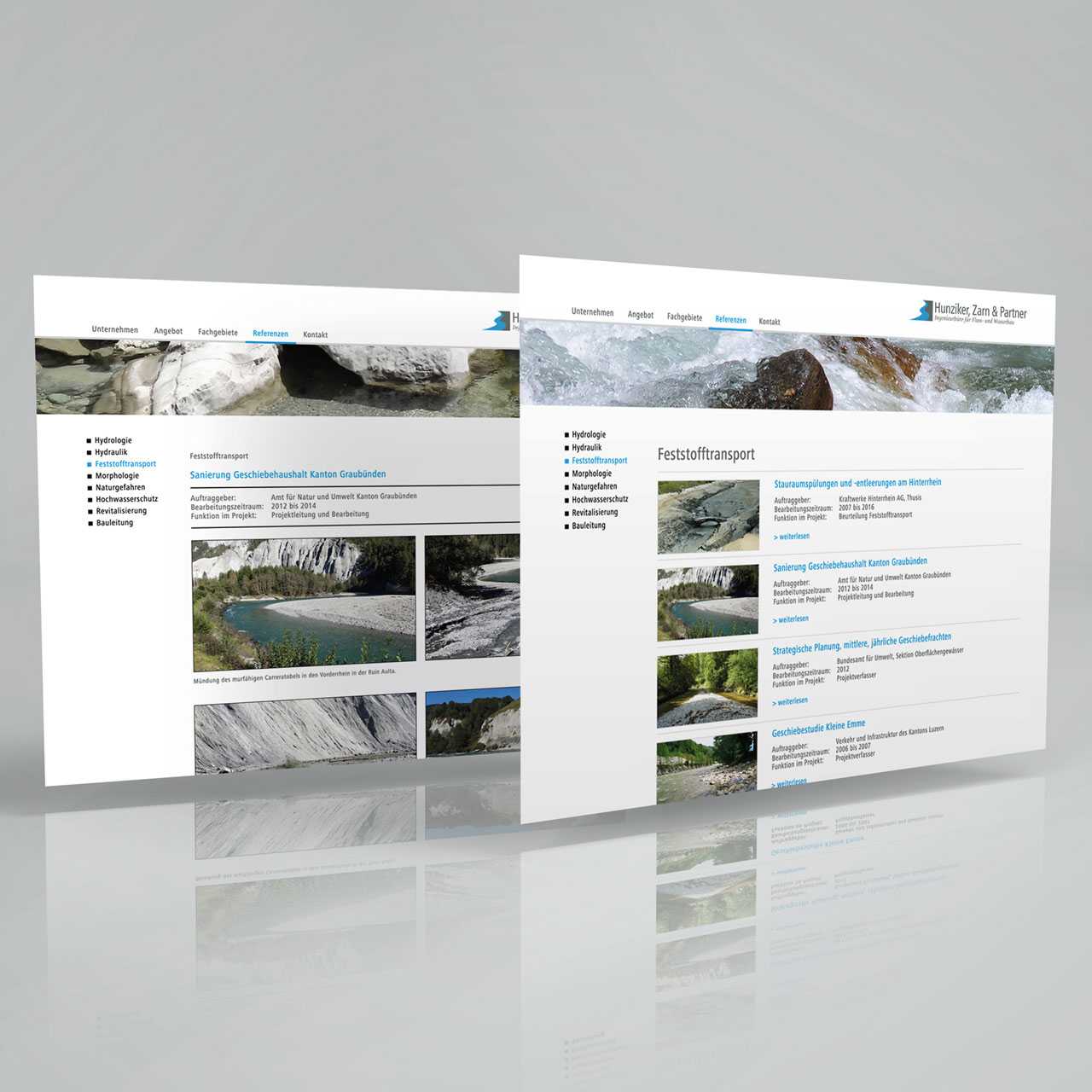 Hunziker, Zarn & Partner: Redesign Website