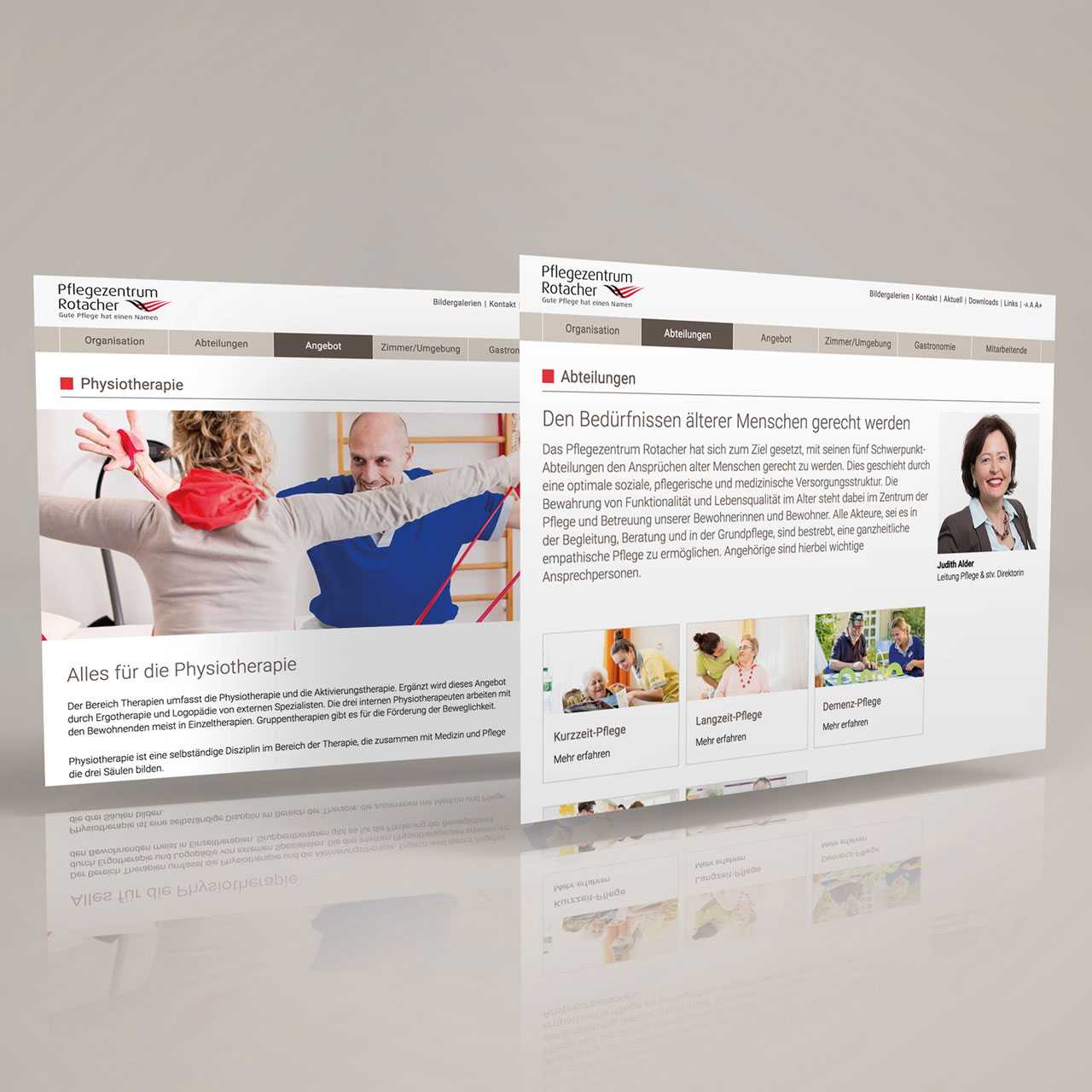 Pflegezentrum Rotacher: Redesign Website
